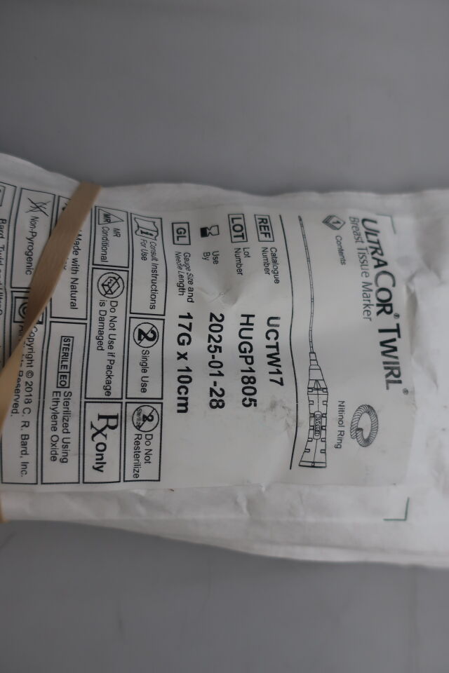 UCTW17 - BARD - ultracor twirl breast tissue maker, 17g x 10cm, () - ( Expiry Date: 2024-03-28 )