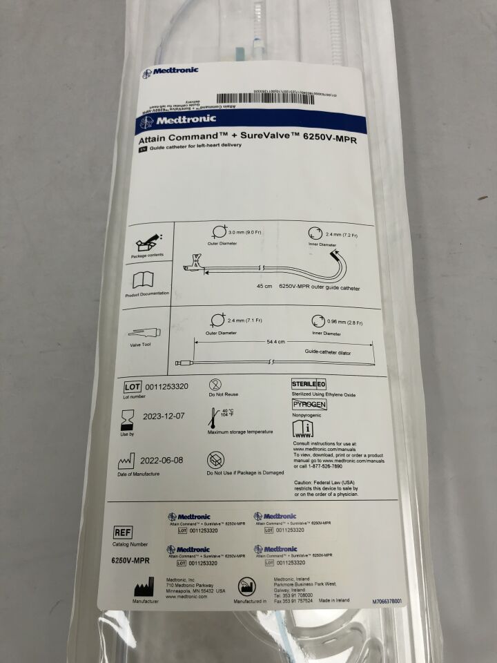 6250V-MPR - MEDTRONIC - Attain Command + SureValve Guide Catheter for Left-Heart Delivery, () - ( Expiry Date: 2023-12-07 )