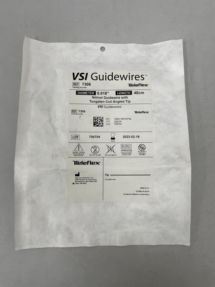 7306 - TELEFLEX - VSI GUIDEWIRES, 40cm, (EA) - ( Expiry Date: 2023-02-18 )