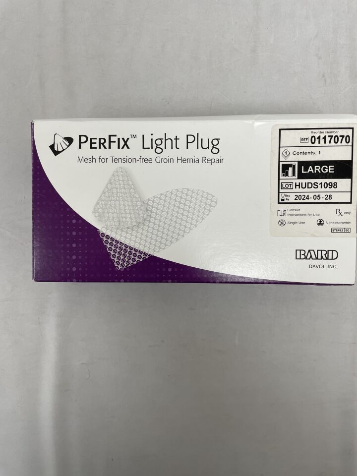 117070 - BARD - mesh perfix light plug: large, (BX/1) - ( Expiry Date: 2024-05-28 )
