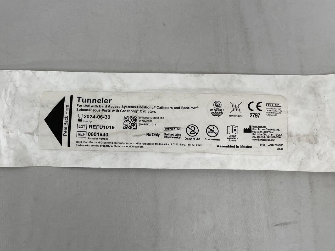REFU1019 - BARD - Tunneler for use with Access Systems Groshong Catheters , (EA) - ( Expiry Date: 2024-06-30 )