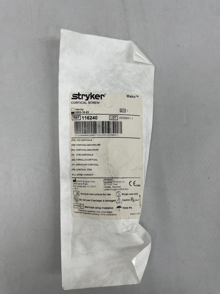 116240 - STRYKER - CORTICAL SCREW , () - ( Expiry Date: 2024-02-26 )