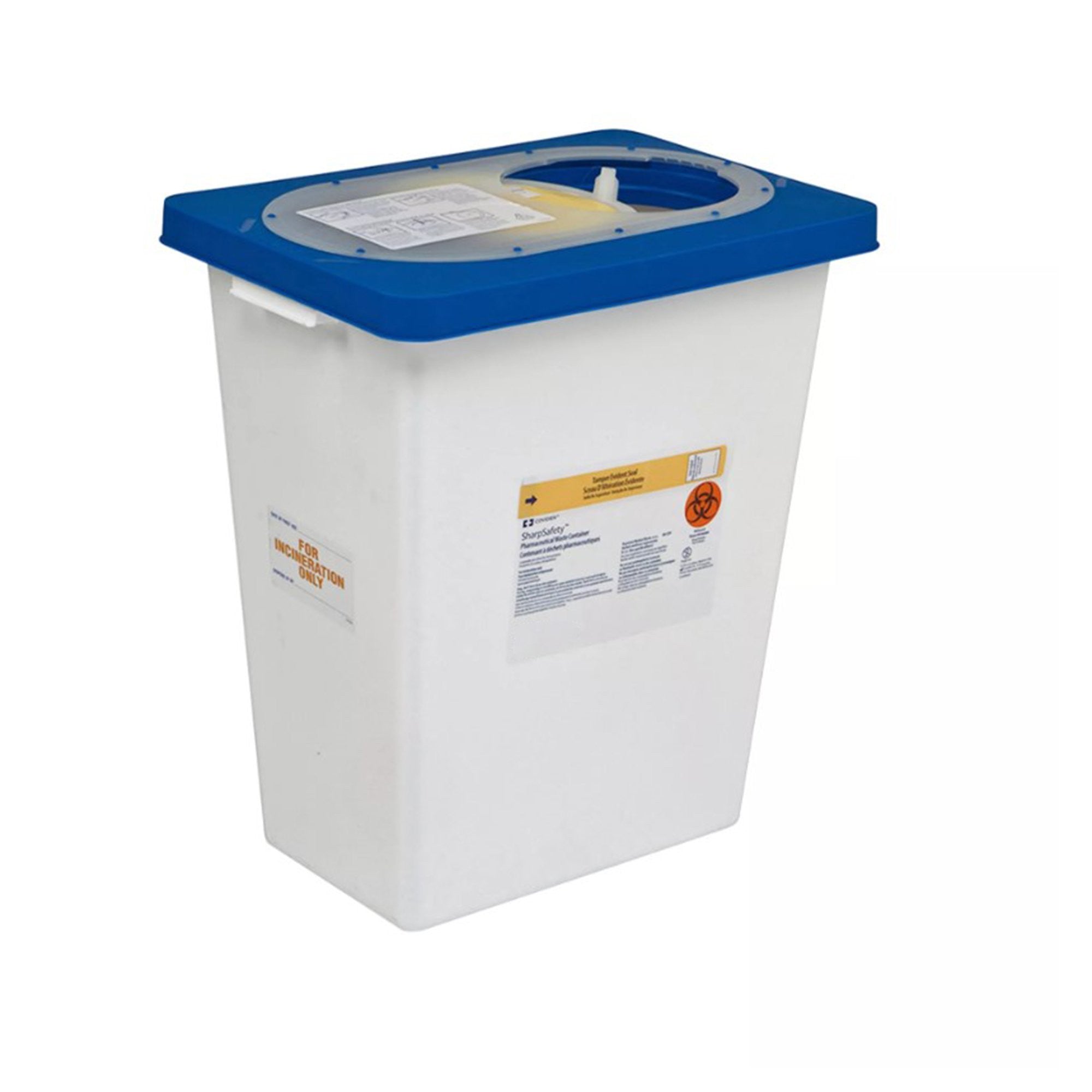 477428 - Covidien - Covidien Sharp Safety Pharma Waste Container, White Base, 18.75 H x 12.75 D x 18.25 W in, 12 gal., 8860-, Pack of 1, (EA)