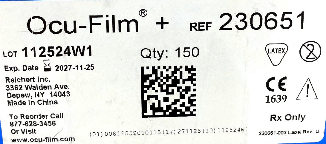 230651 - REICHERT TECHNOLOGIES - Ocu -film, (BX/150)