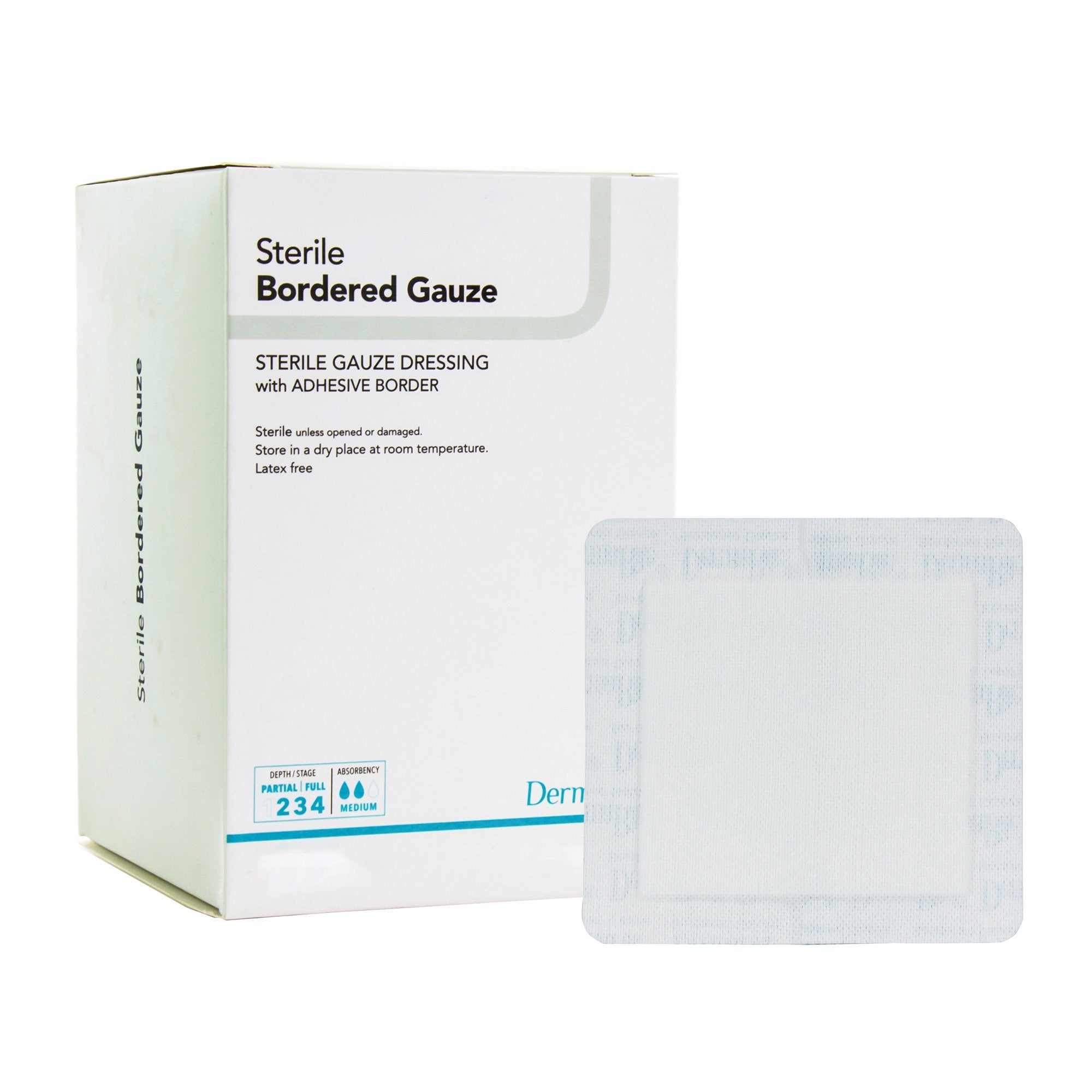 946446 - Derma - DermaRite Bordered Gauze Island Dressing 4 X 10 Inch Rectangle Sterile, 11410, Box of 25, (BX)
