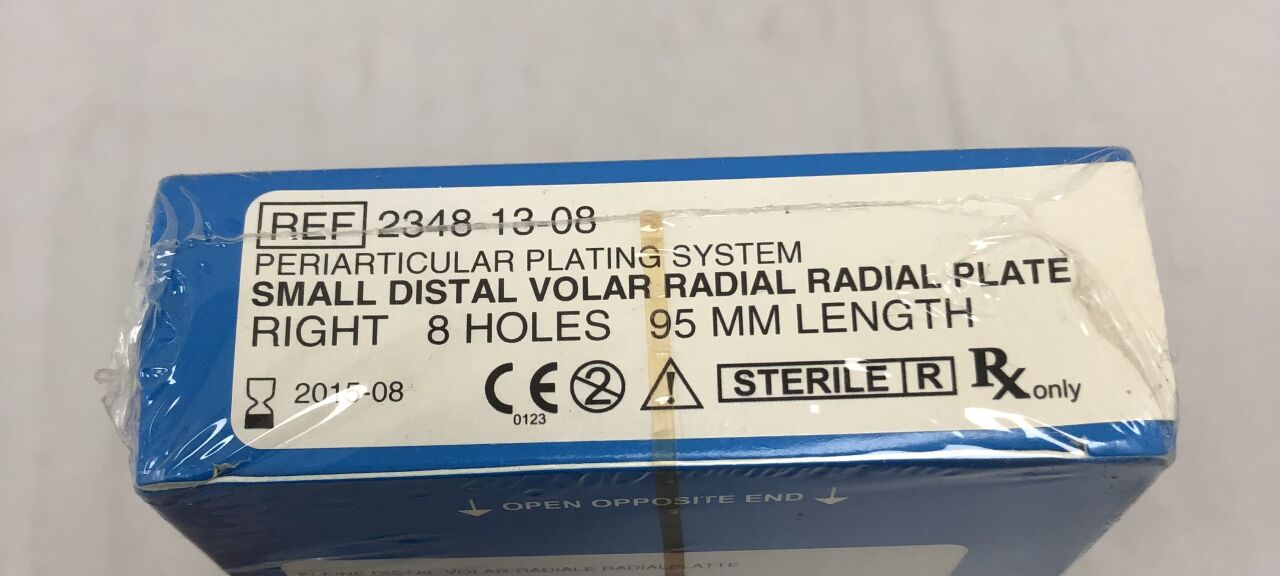 2348-13-08 - ZIMMER - Periarticular Distal Plating System, Small Volar Radial Plate, 8 holes, Right, 95mm length, (BX/1) - ( Expiry Date: 2015-08-01 )
