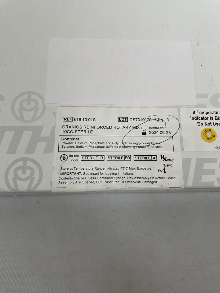616.10.01S - SYNTHES - cranios reinforced rotary mix 10cc-sterile, (BX/1) - ( Expiry Date: 2024-06-28 )