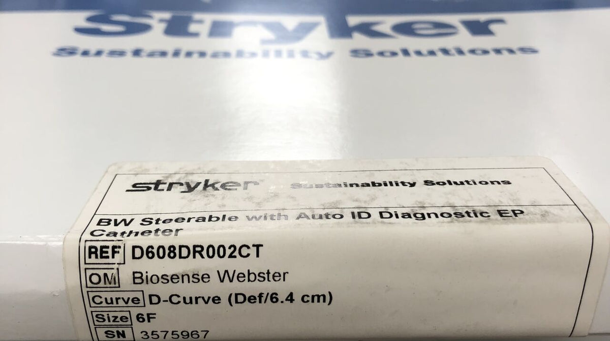 D608DR002CT - STRYKER - Reprocessed Biosense Webster Steerable with Auto ID Diagnostic EP Catheter, 6F, (BX/1)