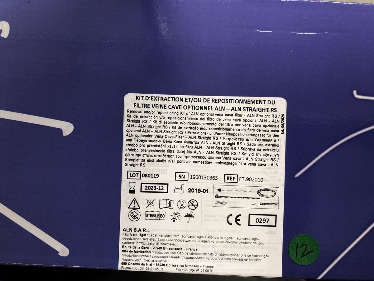 FT.902010 - A.L.N. - Straight RS EXTRACTION and/or Repositioning Kit FOR THE ALN optional vena cava filter, JUGULAR APPROACH, (BX/1) - ( Expiry Date: 2023-12-06 )