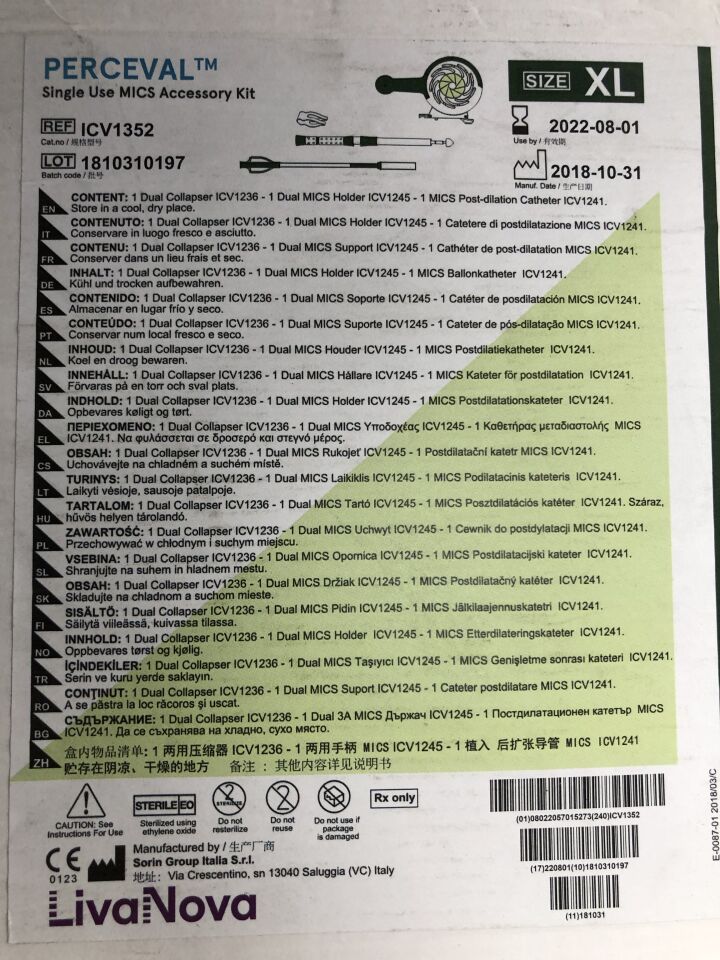 ICV1352 - LIVANOVA - Perceval MICS Accesory Kit, XL, (BX/1) - ( Expiry Date: 2022-08-01 )