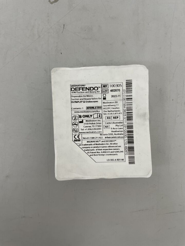 100305 - MEDIVATORS - defendo air/water, suction and biopsy valve for olympus, (EA) - ( Expiry Date: 2023-11-20 )