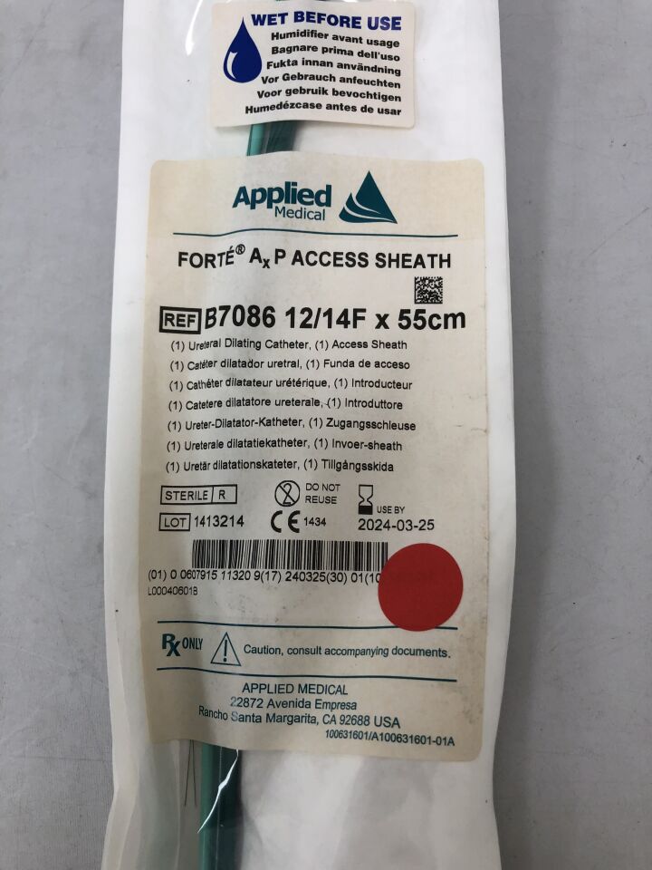 B7086 - APPLIED - Forte AxP Access Sheath Ureteral Dilating Catheter, 12/14 F X 55cm, (EA) - ( Expiry Date: 2024-03-25 )