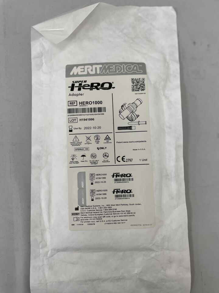 HERO1000/C - MERIT MEDICAL - super hero venous outflow and adapter component kit, (EA) - ( Expiry Date: 2022-10-20 )