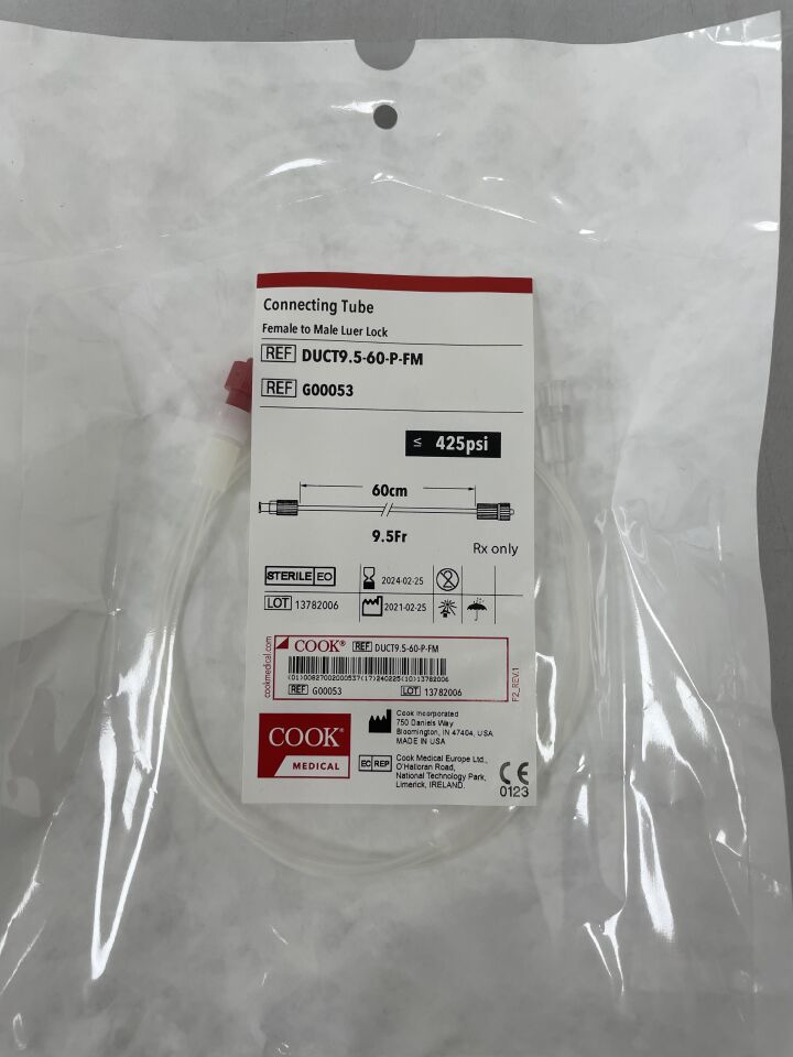 G00053 - COOK - Connecting Tube, Female to Male Luer Lock, 9.5F x 60cm, (EA) - ( Expiry Date: 2024-02-25 )