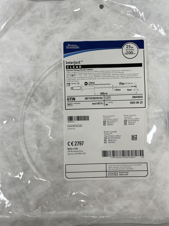 1811 - BOSTON SCIENTIFIC - Interject Clear Injection Therapy Needle Catheter 25g x200cm , ( EA ) - ( Expiry Date : 2025-06-22 )
