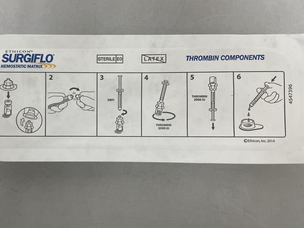4547396 - ETHICON - Ferrosan SurgiFlo 止血基質凝血酶成分 2000 IU,(EA)-(效期:2025-06-01)