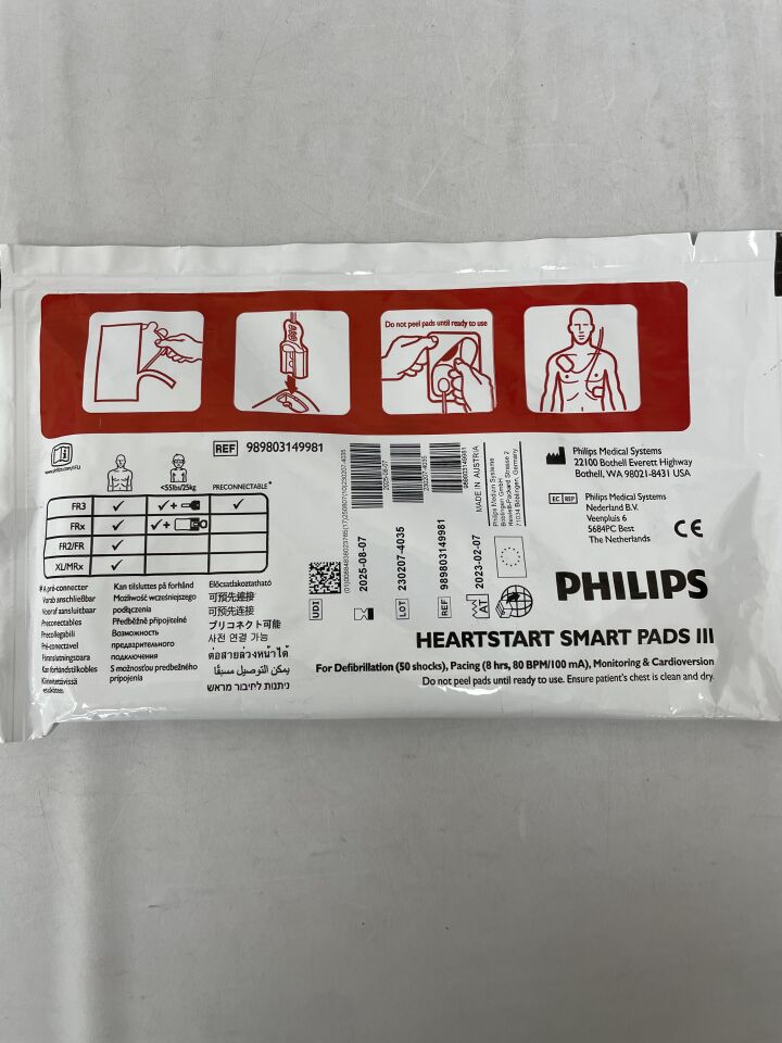 989803149981 - PHILIPS - HeartStart FRx SMART Pads III, (EA) - ( Expiry Date: 2025-08-07 )