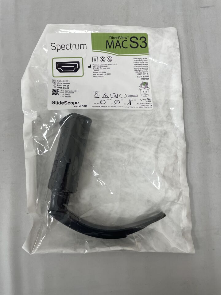 0574-0187 - VERATHON - GlideScope Spectrum Video Laryngoscope MAC S3 , ( ) - ( Expiry Date : 2026-09-21 )