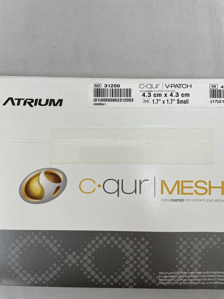 31200 - ATRIUM - C-QUR V-Patch Mesh, 4.3 x 4.3 cm Size, (EA) - ( Expiry Date: 2021-12-20 )