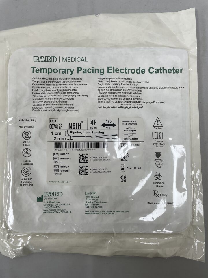 007417P - BARD - Temporary Pacing Electrode Catheter, NBIH 4F x 125cm, (EA) - ( Expiry Date: 2023-09-30 )