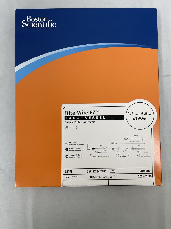 20100190 - BOSTON SCIENTIFIC - FilterWire EZ Embolic Protection System - Large Vessel - 3.5mm-5.5mm x 190cm, () - ( Expiry Date: 2024-02-25 )
