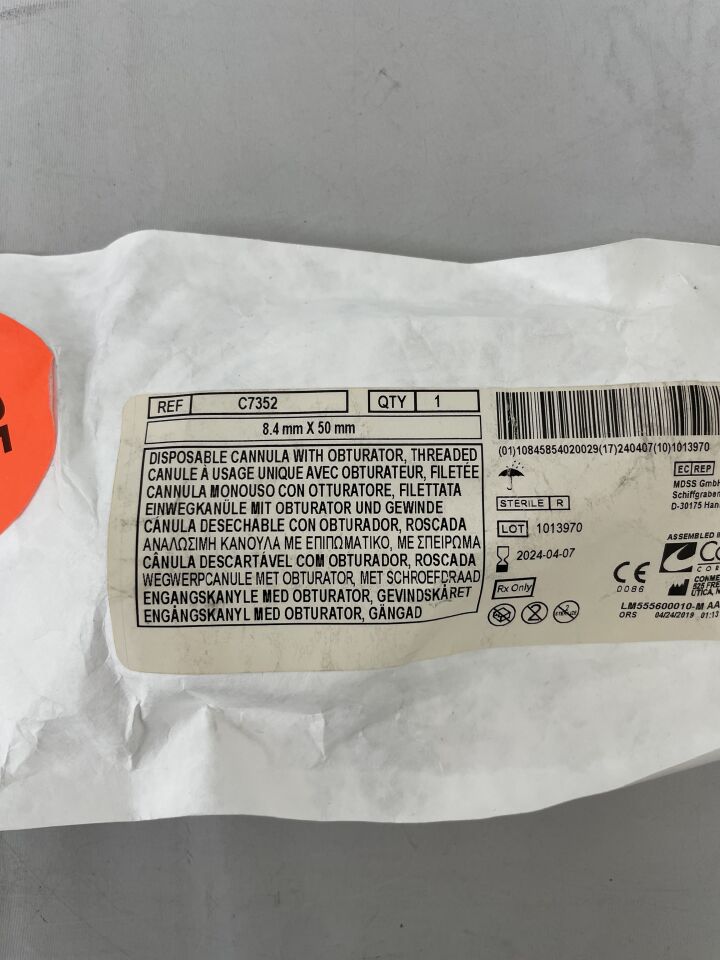 C7352 - CONMED - Disposable Cannula Set 8.4mm x 50mm, Threaded, (EA) - ( Expiry Date: 2024-04-07 )