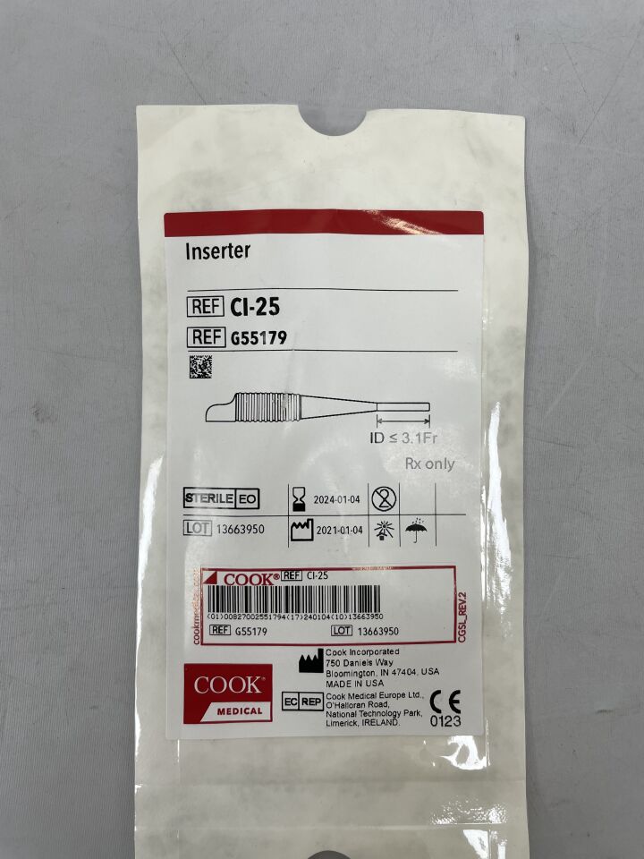 G55179 - COOK - Inserter 1.91 Inch For 3.1 Fr. Instrumentation, () - ( Expiry Date: 2024-01-04 )
