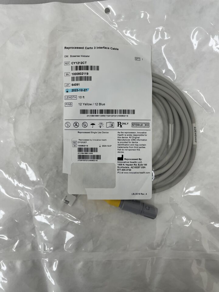 CY1212CTREP - INNOVATIVE HEALTH - BIOSENSE WEBSTER Carto 3 System Interface Cable, (EA) - ( Expiry Date: 2023-12-27 )