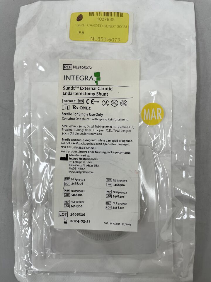 NL8505072 - INTEGRA - Sundt External Carotid Endartere, (EA) - ( Expiry Date: 2024-02-29 )