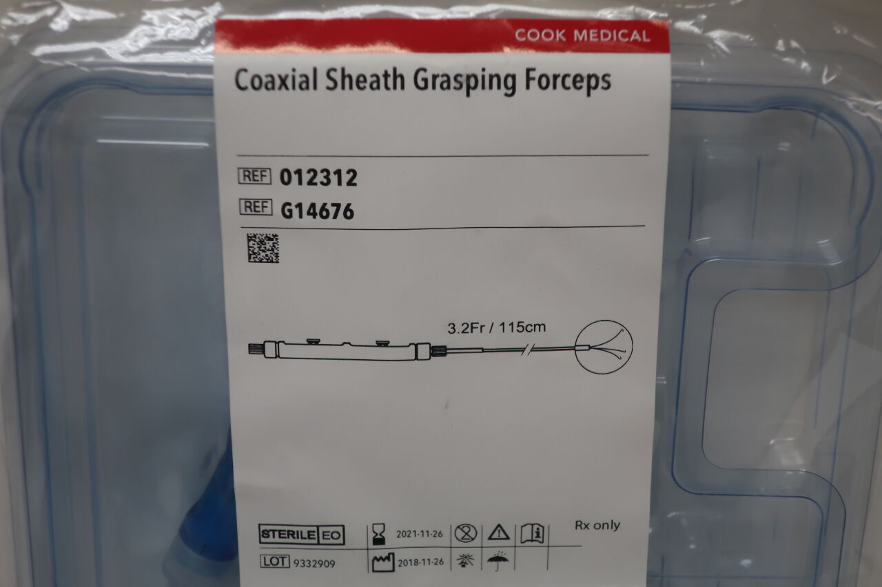 G14676 - COOK - Coaxial Sheath Grasping Forceps 3.2F x 115cm, 10mm, (EA) - ( Expiry Date: 2023-12-18 )