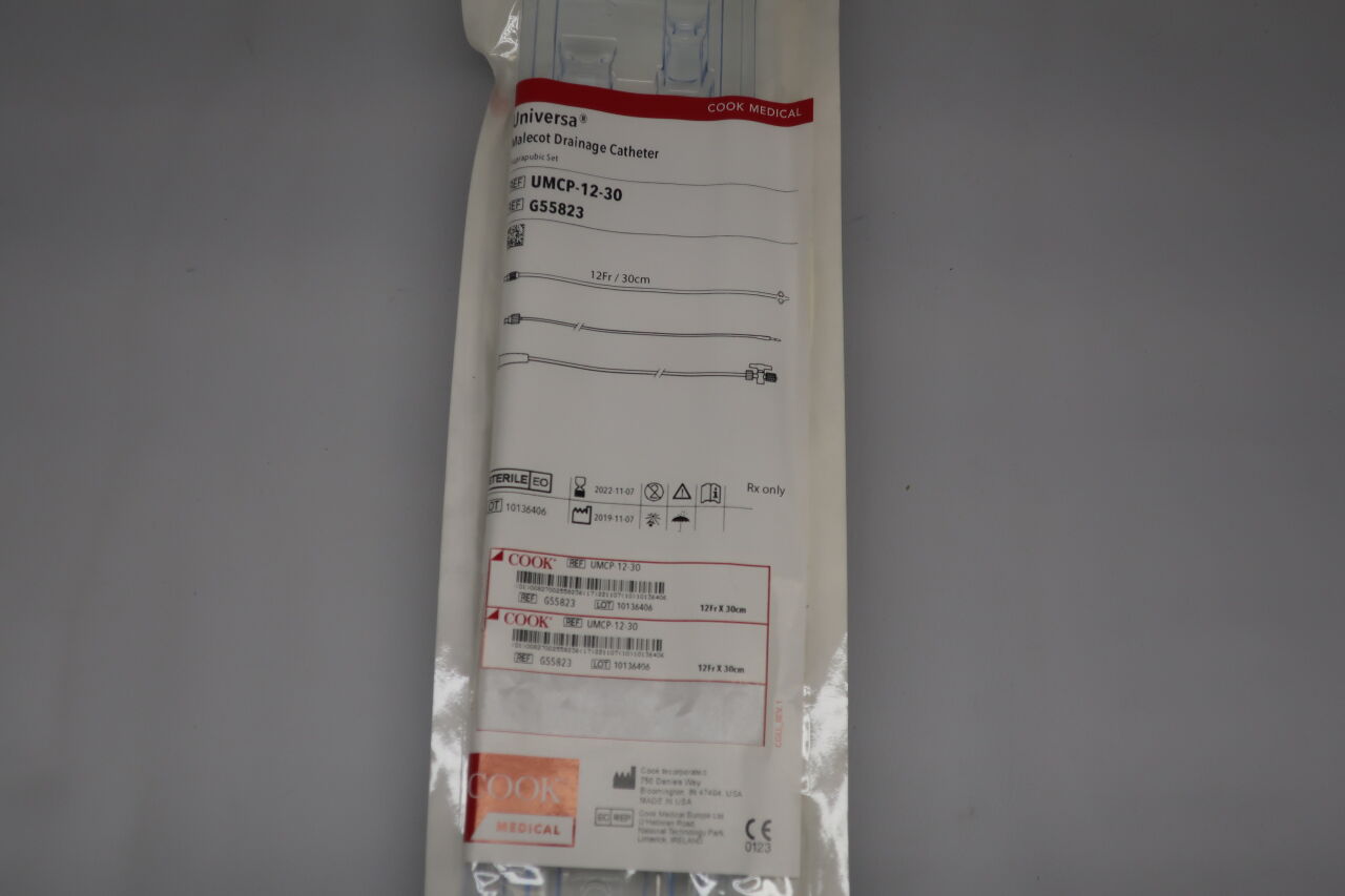 G55823 - COOK - universa malecot drainage catheter suprapubic set 12f x 30cm, (EA) - ( Expiry Date: 2023-12-28 )