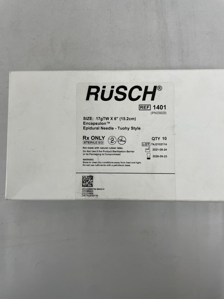 1401 - TELEFLEX - Tuohy 硬膜外穿刺針 - Rusch Tuohy 硬膜外穿刺針,17G x 6",(盒/10)-(有效期限至:2026-09-23)