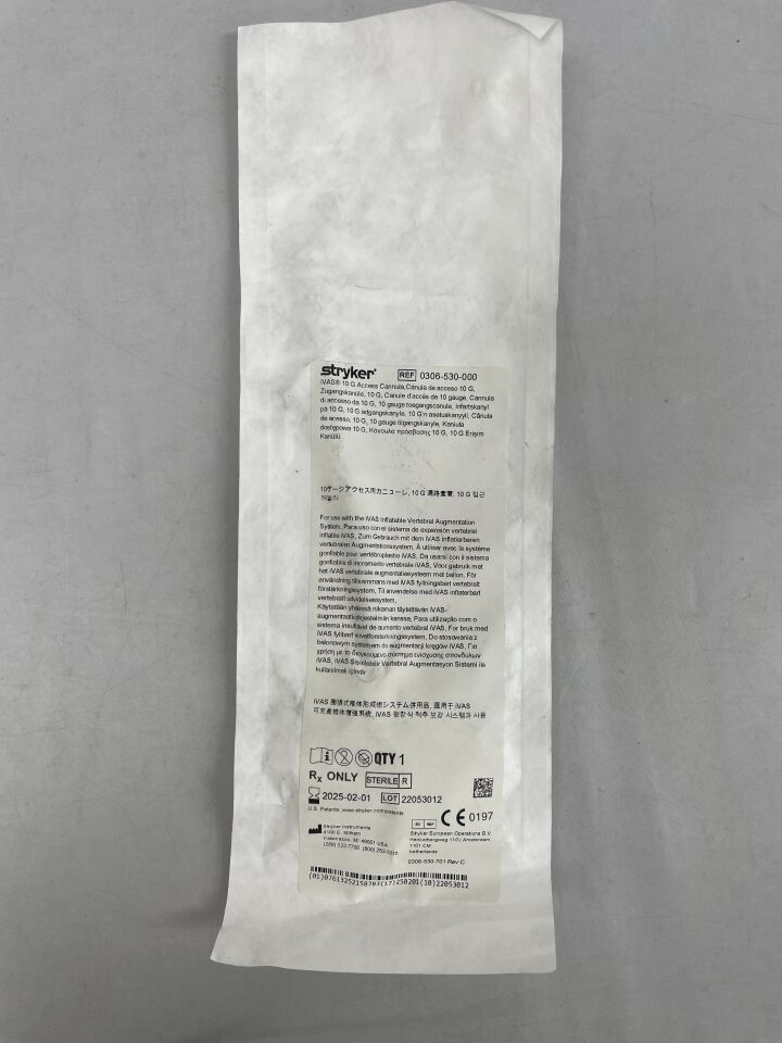 0306-530-000 - STRYKER - Cánula de acceso IVAS 10G, ( EA ) - ( Fecha de caducidad : 01/02/2025 )