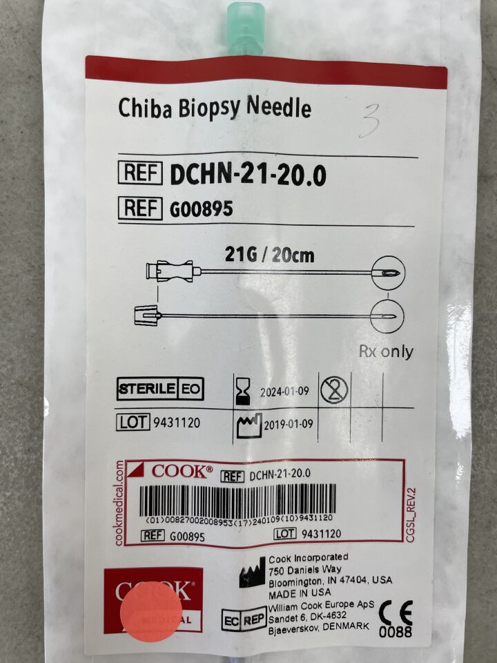 G00895 - COOK - Chiba Biopsy Needle 21G x 20cm, (EA) - ( Expiry Date: 2024-01-09 )