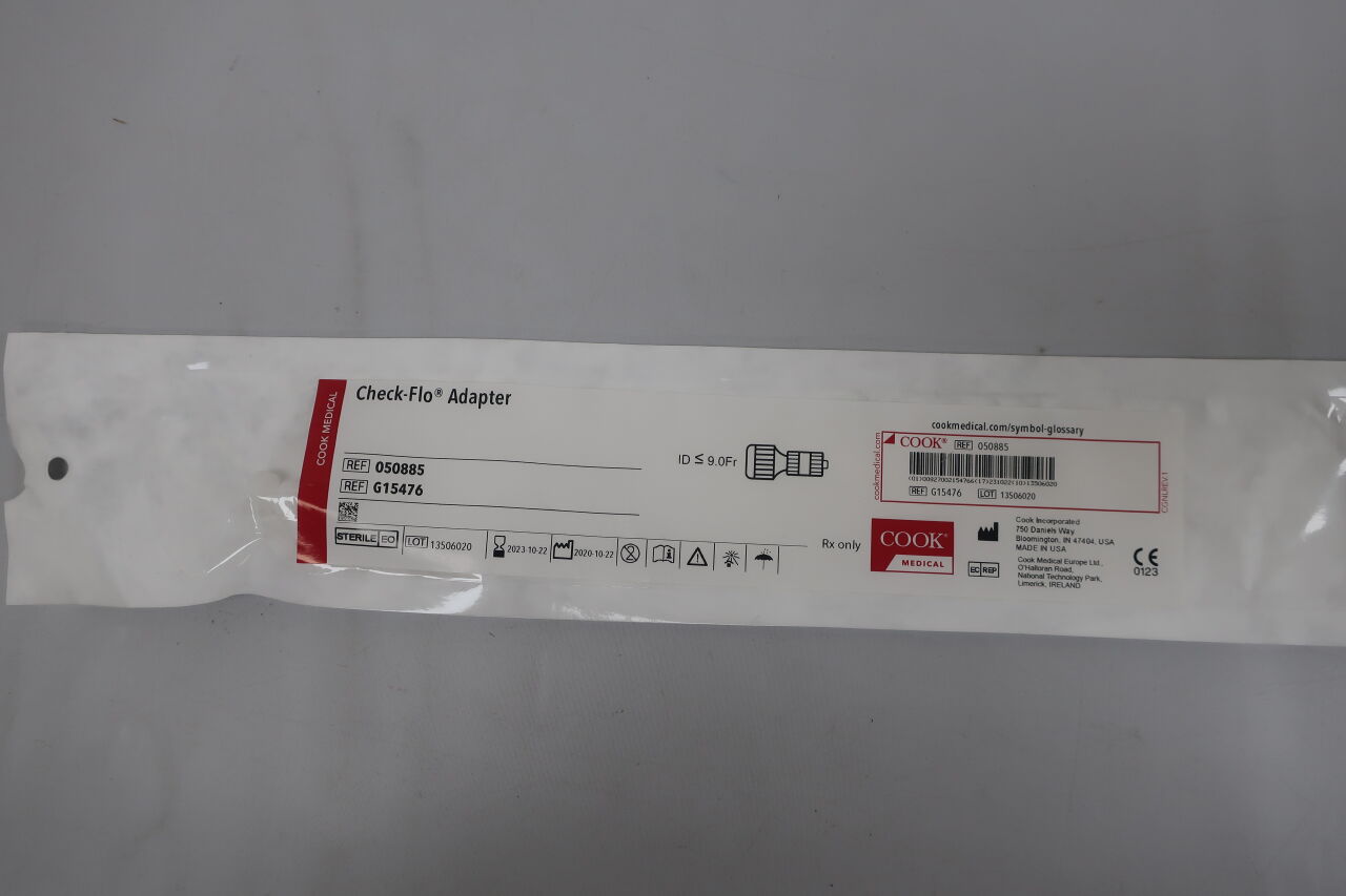 G15476 - COOK - Check-Flo Adapter - 050885 - 9Fr, () - ( Expiry Date: 2023-10-13 )
