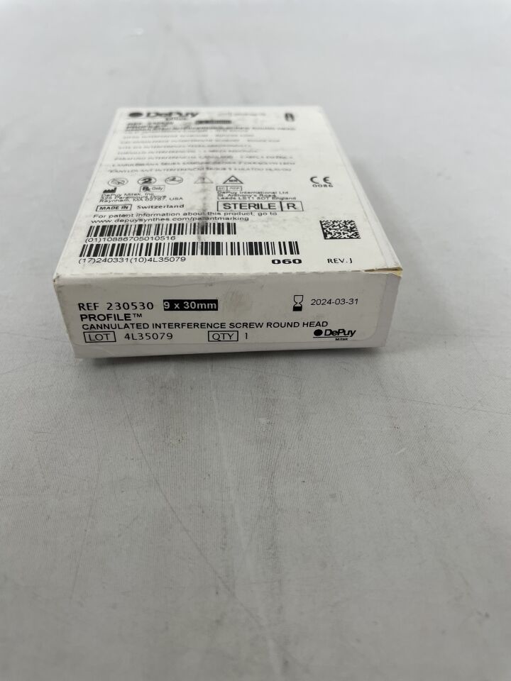 230530 - DEPUY - PROFILE Cannulated Interference Screw Round Head, 9mm x 30mm, (EA) - ( Expiry Date: 2024-03-31 )