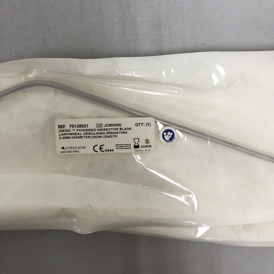70138021 - GYRUS ACMI - Diego Powered Dissector Blade Laryngeal Debulking Irrigating, 3.2mm Diameter, 22cm length, (EA) - ( Expiry Date: 2024-08-03 )