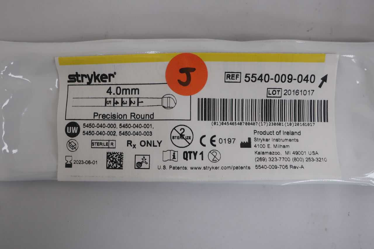 5540-009-040 - STRYKER - Precision Round Burr, 4 mm Head Diameter, () - ( Expiry Date: 2024-03-01 )