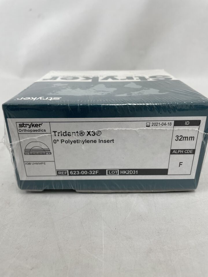 623-00-32F - STRYKER - Trident X3 0Deg Polyethylene Insert 32mm F, (BX/1) - ( Expiry Date: 2021-04-18 )