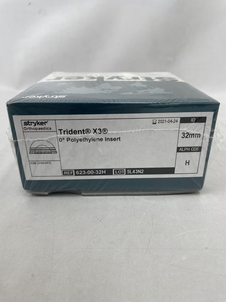 623-00-32H - STRYKER - Trident X3 0° Polyethylene Insert 32mm, H, (BX/1) - ( Expiry Date: 2021-04-24 )