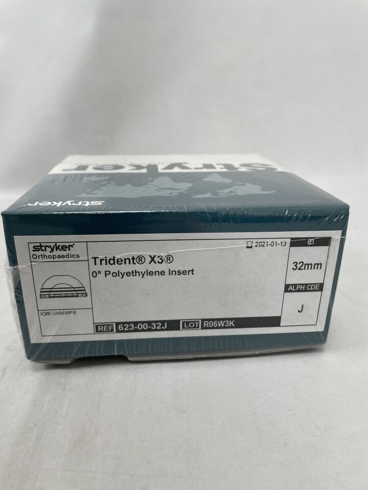 623-00-32J - STRYKER - Trident X3 0° Polyethylene Insert 32mm, J, (BX/1) - ( Expiry Date: 2021-01-13 )