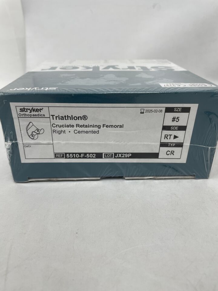 5510-F-502 - STRYKER - Triathlon CR Femoral Component, #5 Right Cemented , ( BX/1 ) - ( Expiry Date : 2025-02-08 )