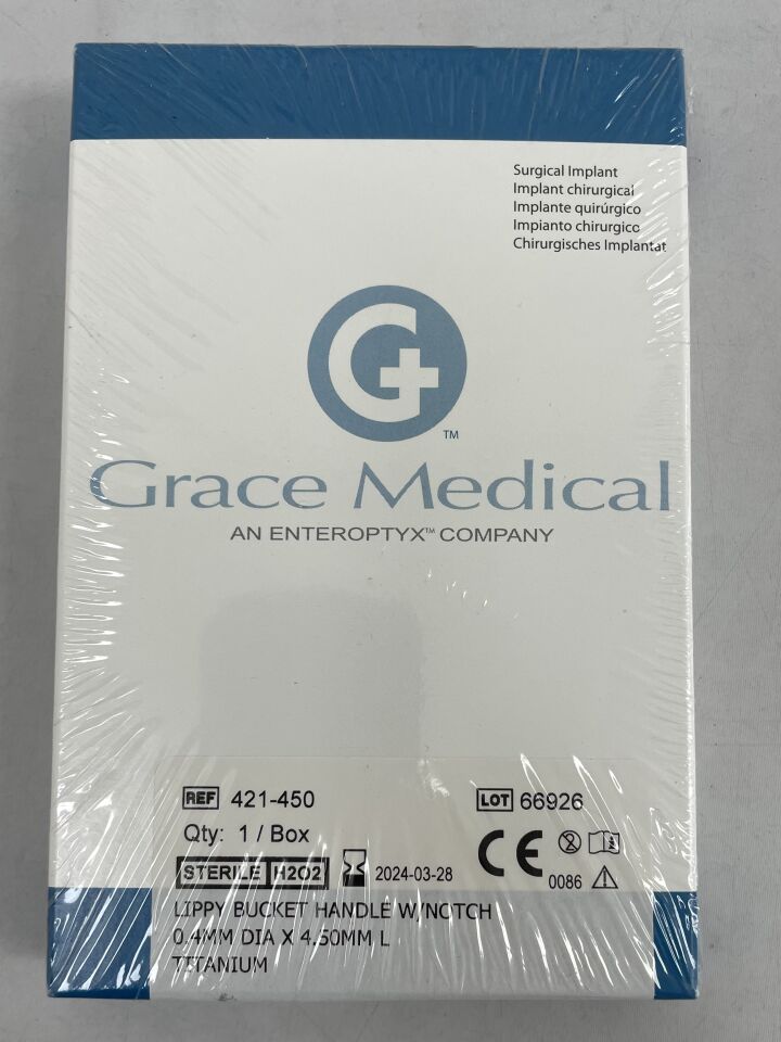 421-450 - GRACE MEDICAL - LIPPY BUCKET HANDLE W/NOTCH 0.4mm X 4.50mm TITANIUM, (EA) - ( Expiry Date: 2024-01-28 )