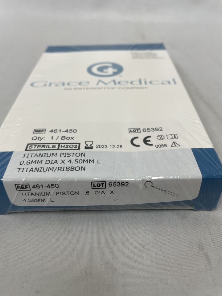 461-450 - GRACE MEDICAL - Titanium Piston, 0.6mm diameter x 4.50mm length, (EA) - ( Expiry Date: 2023-12-28 )