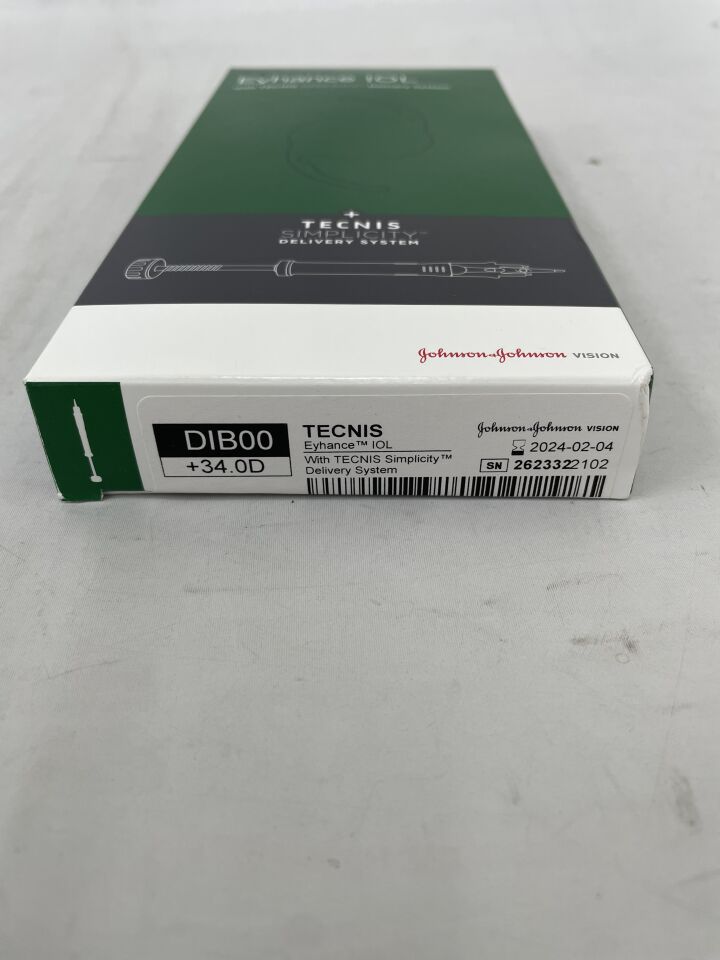 DIB00U0340 - JOHNSON & JOHNSON - TECNIS Eyhance IOL with TECNIS Simplicity Delivery System, 34.0, (EA) - ( Expiry Date: 2024-02-04 )