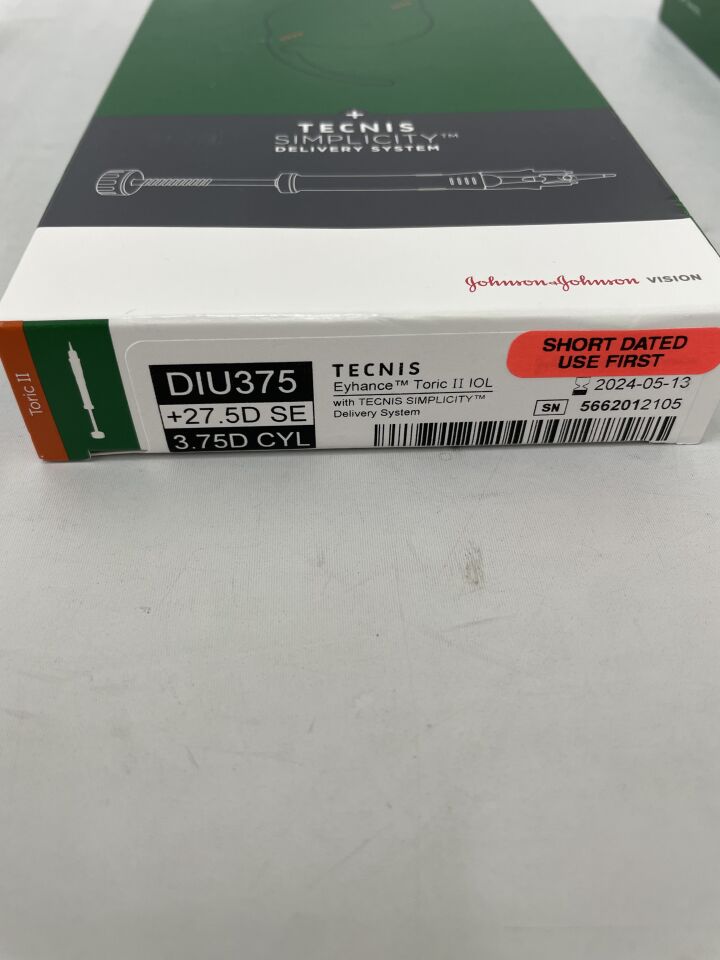 DIU375U275 - JOHNSON & JOHNSON - TECNIS Eyehance Toric II IOL with TECNIS Simplicity Delivery System, 27.5, (EA)
