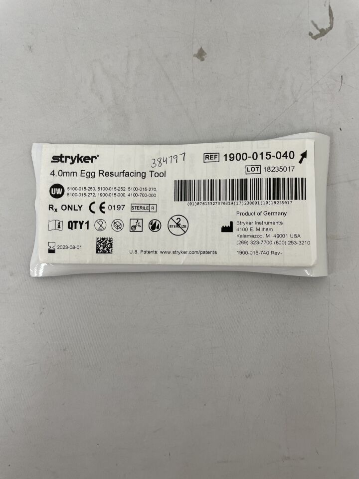 1900-015-040 - STRYKER - Egg Resurfacing Tool, 4 mm, () - ( Expiry Date: 2023-08-01 )