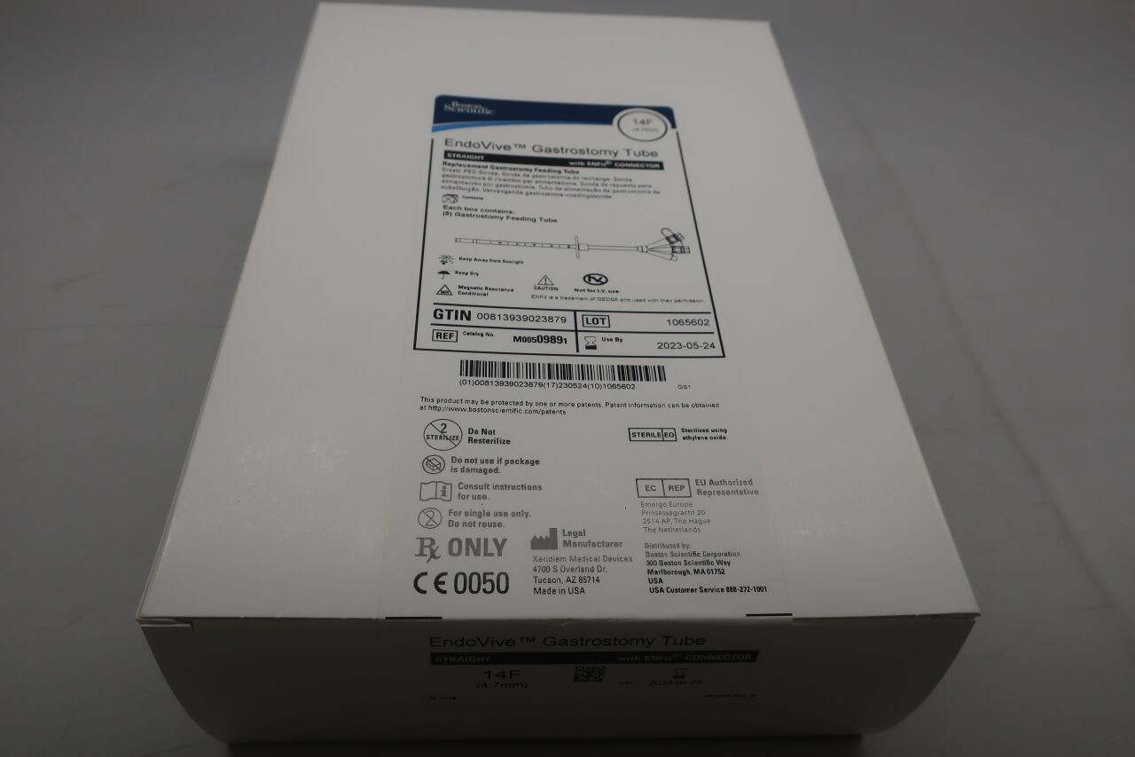 989 - BOSTON SCIENTIFIC - EndoVive Gastrostomy Tube, Straight, with ENFit Connector, 14 FR, (EA) - ( Expiry Date: 2024-09-20 )