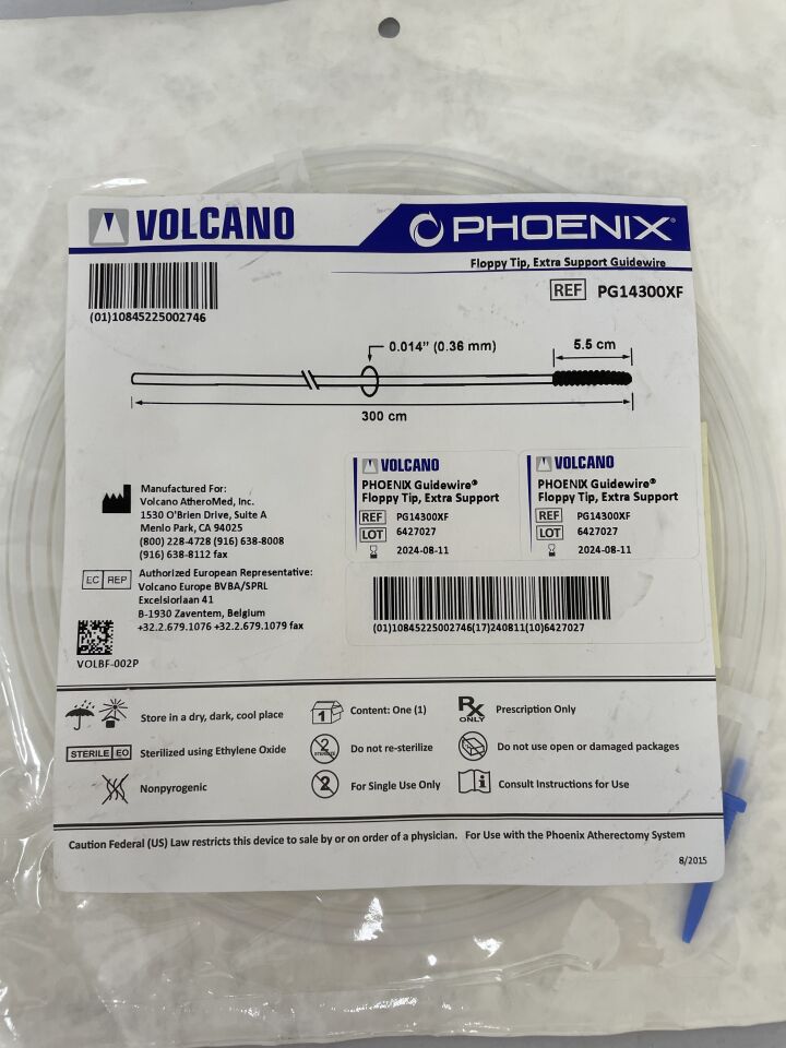 PG14300XF - VOLCANO - Phoenix Extra Support Guidewire, Floppy 0.014" x 300cm, () - ( Expiry Date: 2024-08-11 )