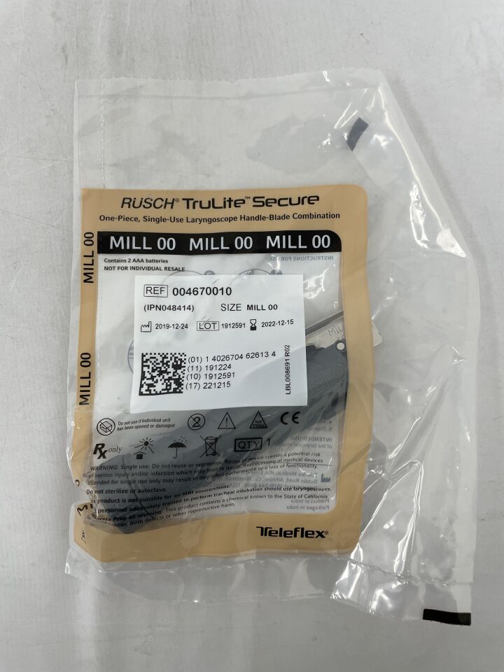 4670010 - TELEFLEX - One-Piece Disposable Laryngoscope Handle-Blade, (EA) - ( Expiry Date: 2022-12-15 )